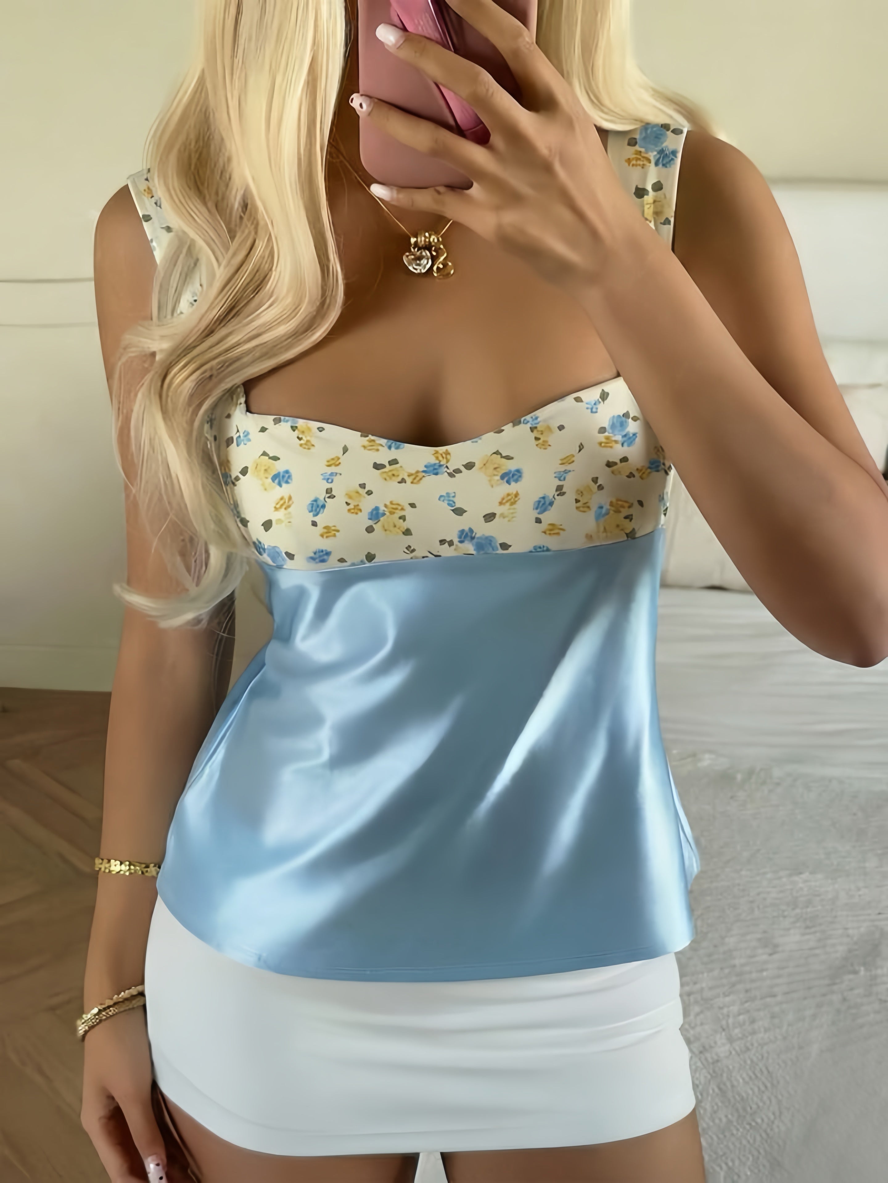 Garden Sky Satin Top